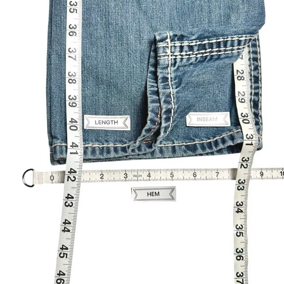 Rock Revival | Men | Duke Relaxed Straight Rocker Distressed Denim Jeans | Sz 32 - Picture 5 of 15